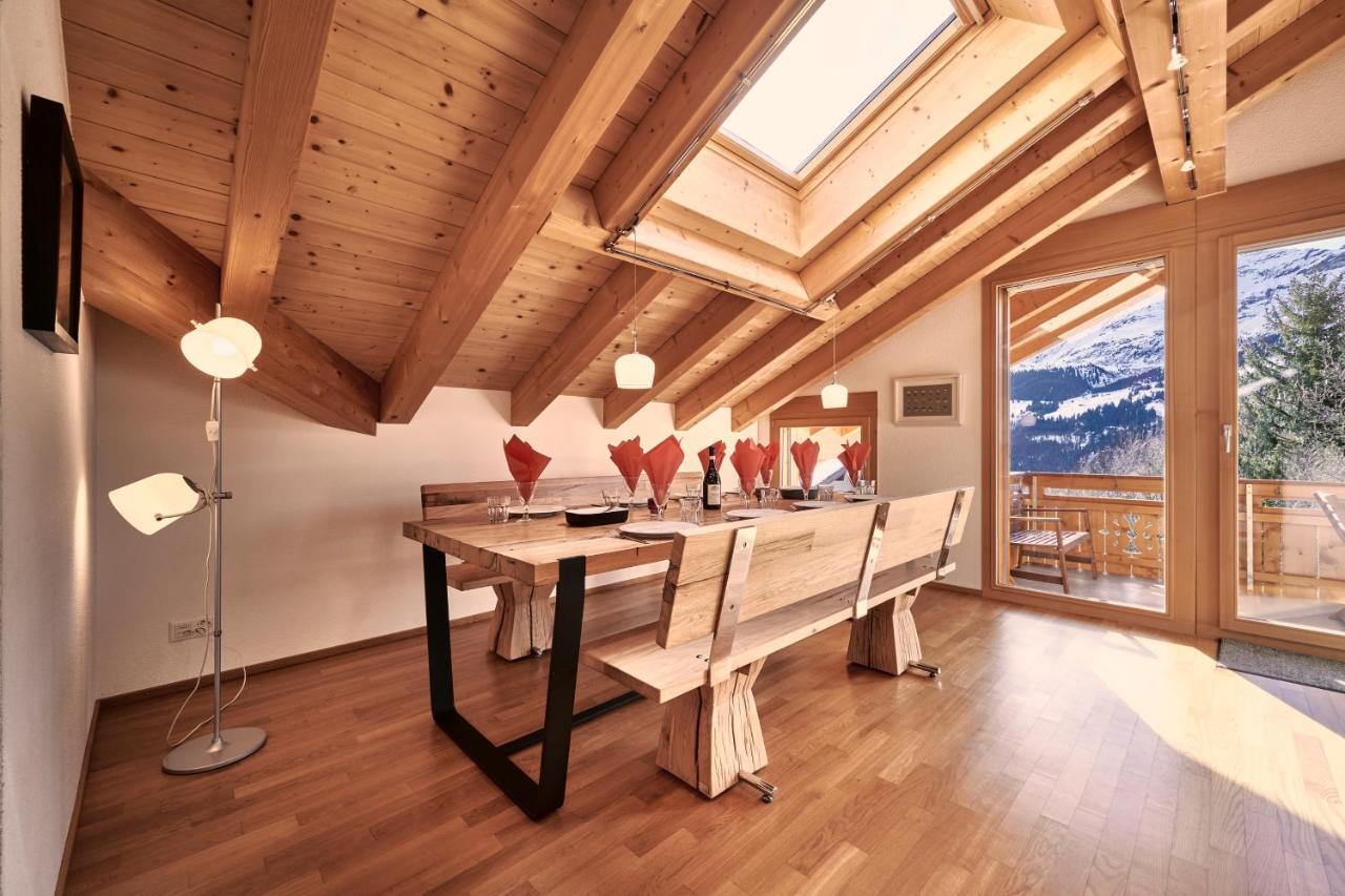 Chalet Bergfrieden Penthouse Wengen Buitenkant foto
