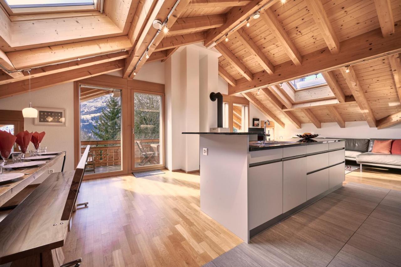 Chalet Bergfrieden Penthouse Wengen Buitenkant foto