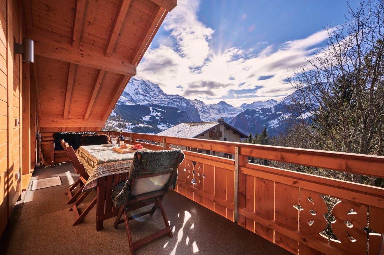 Chalet Bergfrieden Penthouse Wengen Buitenkant foto