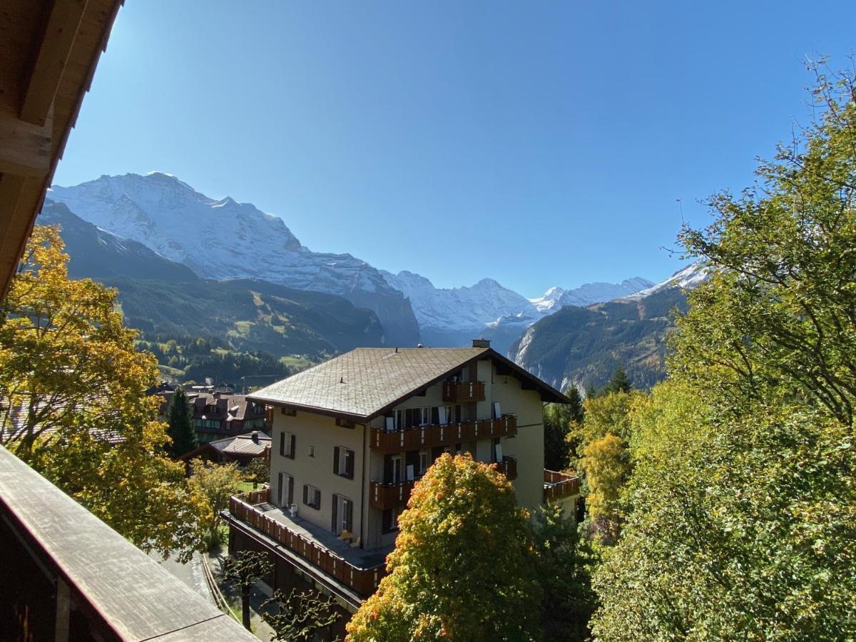 Chalet Bergfrieden Penthouse Wengen Buitenkant foto