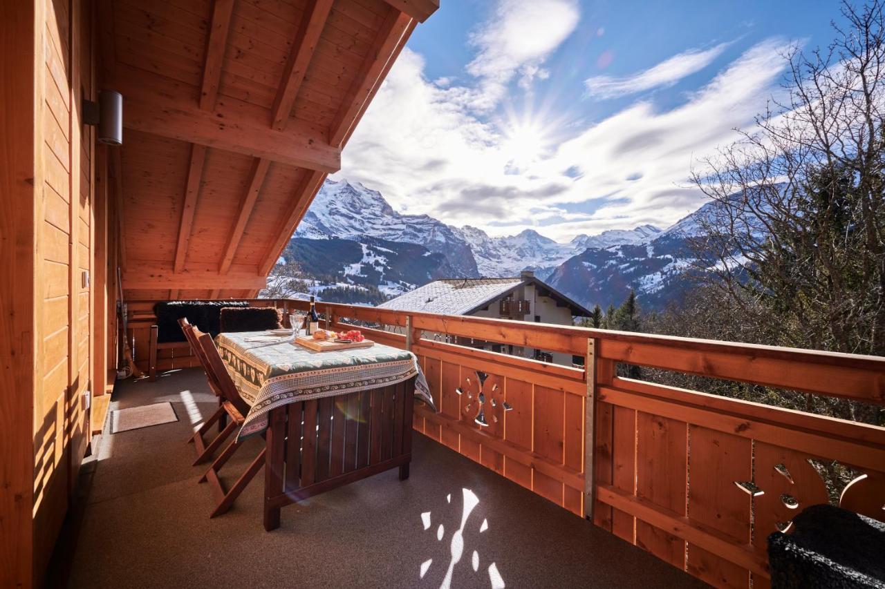 Chalet Bergfrieden Penthouse Wengen Buitenkant foto